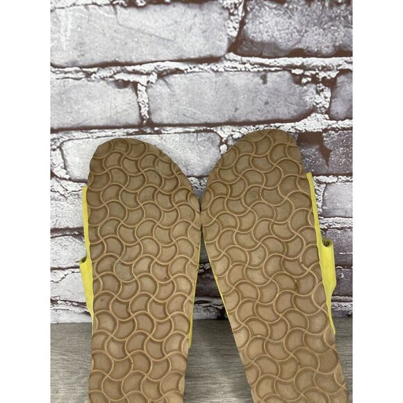 Sanosan Yellow Leather Arizona Slides Casual Cork Sandals Women Sz 40EU/9.5M US - Picture 8 of 16